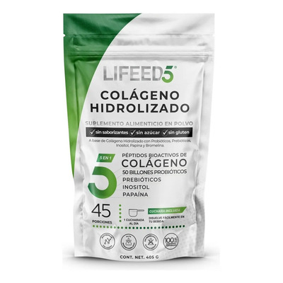 Colágeno Hidrolizado Probióticos Prebióticos Enzimas Digestivas Inositol Lifeed5 45 Porciones | Meses sin interés