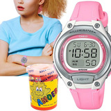 Relógio De Pulso Casio Infantil Prova Dágua Rosa + Brinde