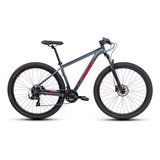 Bicicleta 29 Tsw Ride Plus Mtb 21v Freio Hidráulico Shimano Cor Cinza/vermelho Tamanho Do Quadro S - 15,5