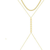 Collar De Cadena De Cuerpo De Oro Simple Y Delicado Para Muj