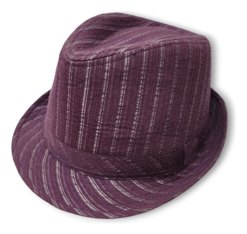 Sombrero Violeta A Rayas Fedora Tango Oportunidad Verano