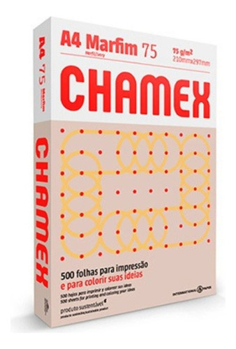 Papel Sulfite Marfim Resma A4 500 Fls Chamex 75g Impressão
