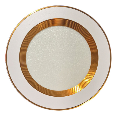 4 Lamparas Led De Empotrar 20w Marco Satin Plafon Bote 12cm Color Marco Blanco Con Dorado Luz Fria 6500k