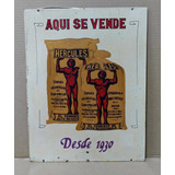 Antiguo Cartel Litografía Original De Cemento Hercules 