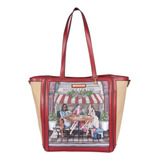 Bolsa Tote Nicole Lee Estampada De Tela Con Textura Ss24