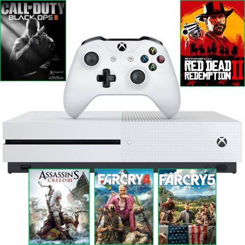 Xbox One S Usado 500gb 4k Com Leitor De Disco + 5 Jogos + Controle Original 