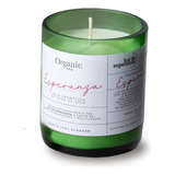 Organic Spa El07v Vela Aromática De Cera Vegetal En Vaso Reciclado Color Verde Claro