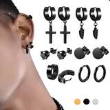 Juego De Aretes De Acero Inoxidable Para Hombre