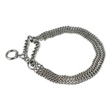 Triple Cadena Semi Collar De 2 Mm Choke Perro Martingala Enl