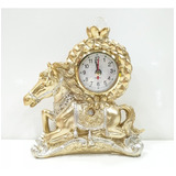 Reloj De Mesa Caballo Resina 17cm A Pila