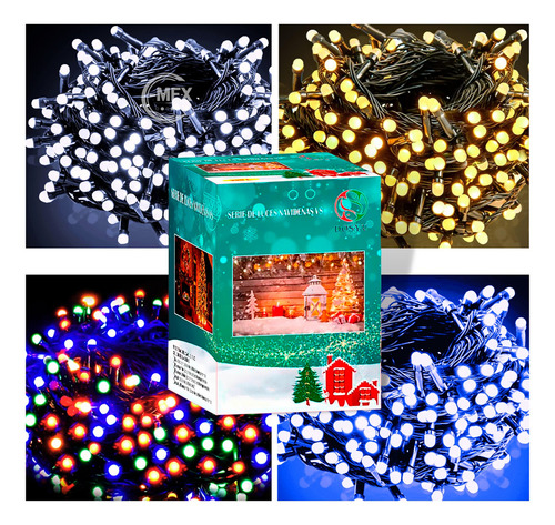 Luces De Navidad Y Decorativas Dosyu Dosyu Dy-ice300l-v8 15m De Largo 110v - Multicolor Con Cable Negro