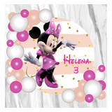 Fondo Banner Candy Bar Circular Minnie Rosa 100x100cm