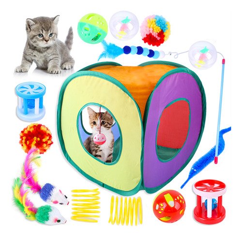 Túnel Interactivo Para Gatos, Juguetes Para Gatos, Carpa, Ju