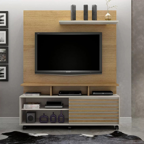 Estante Home Theater Star Cinamomo Off White Valdemóveis