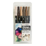 Tombow Marcadores Set Ocre, Multicolor, 6 Piezas