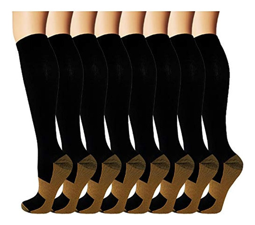 Pack De 8 Calcetines De Cobre De Alta Compresion Para Hombre