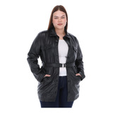 Chamarra Larga Talla Extra Mujer Ce4067 Curvy Vinipiel