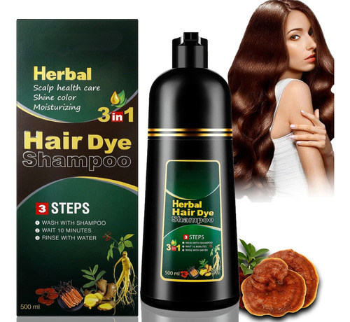 Shampoo De Coloração De Cabelo Orgânico Natural Com Tintura