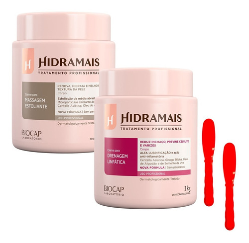 Kit Esfoliante 1kg + Linfática 1kg Hidramais + Brindes