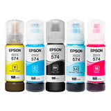 Kit 5 Botellas Tinta Epson T574 L8050 L18050 T574-acmn