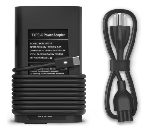 Carga Rápida Usb C De 65 W Y 60 W Para Dell Chromebook Cha.