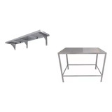 Prateleira Para Microondas Inox + Mesa De Inox Industrial