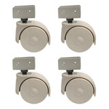 4 Ruedas Giratorias Para Cuna Blancas 53mm Con Chapa U