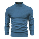 Sweater Cuello Alto Moda Hombre Invierno Mantener Caliente .