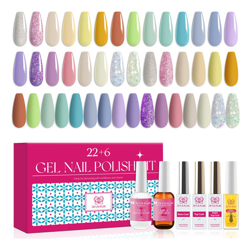 Arousar Gel Polish 28 Kit Colores Juego Esmalte De Uñas Gel