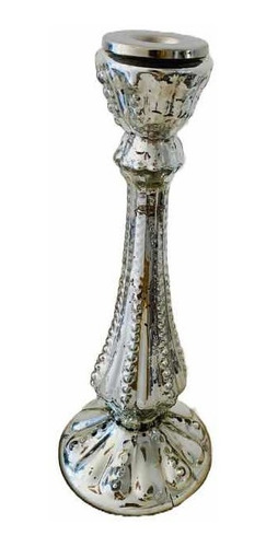 Candelabro De Vidrio Mercurizado Importado 30 Cms