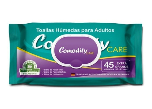 Toalla Húmeda  Comodity Adulto 45 U Extra Grande