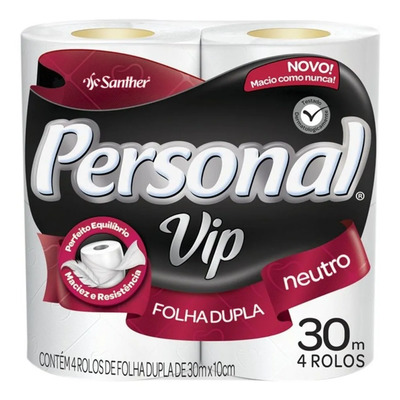 Papel Higiênico Personal Vip Folha Dupla 30m - 4 Rolos | MercadoLivre