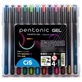Kit Caneta Gel Pentonic 12 Cores - Cis