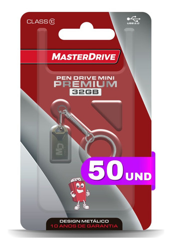 Kit 50 Mini Pendrive 32gb Masterdrive Atacado Original 2.0