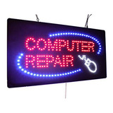 Computer Repair Sign, Led De Alta Calidad Abiertos Signo, Al