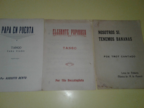 Lote De 3 Partituras Tango Fox Trot Para Piano