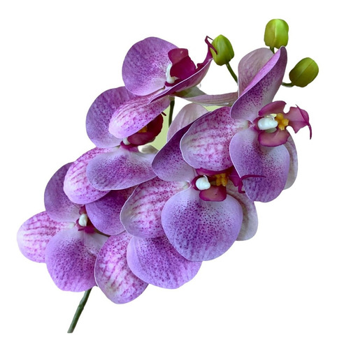 Kit Com 4 Orquídeas De Silicone 6 Flores Toque Real 70cm