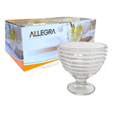 Set 6 Copas De Postre Lineas 300cc Color Blanco