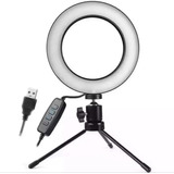 Ring Light Led De Mesa Com Tripé 6 Pol. Iluminador 16cm