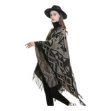 Poncho Capa Mujer Chal Cardigan Frontal Abierto Elegante