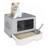 Arenera Gato Caja Arena Gatos Tapa Plegable Arenero Entrada 