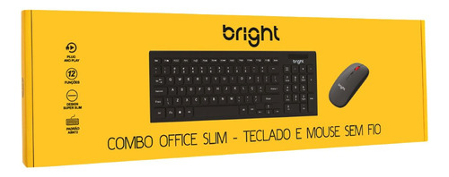 Combo Office Slim - Teclado E Mouse Sem Fio - Cmb01 Cor Do Mouse Preto Cor Do Teclado Preto