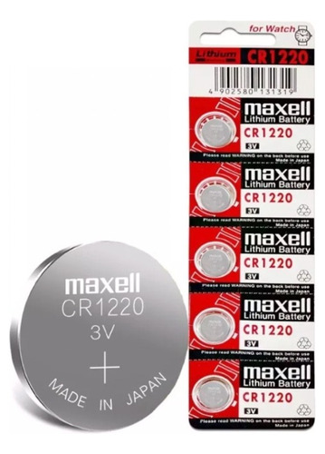 03 Pack De 5 Pilas Maxell Cr1220 Litio 3v Alcalina 