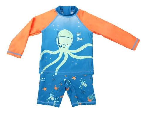 Traje De Baño 2 Piezas Pulpo Niño Fps 50