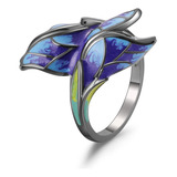 Anillos De Mariposa Gótica Negra Para Mujer Anillos De Flor