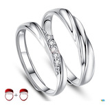 Anillos De 925 Plata Ajustable Para Joyería Parejas, Casarse