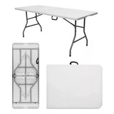 Mesa Dobrável Maleta 180x73,5cm Resina Pés De Aço Naterial