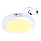 Panel Plafon Led 6w Fria Calida Aplicar Redondo Exterior Color Amarillo