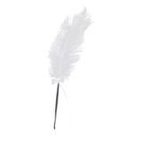 Pluma De Firma De Bodas Cinta De Avestruz Blanca Diamante