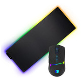 Mouse Gamer Crusader Rgb 7200dpi + Mouse Pad Gamer Led Rgb